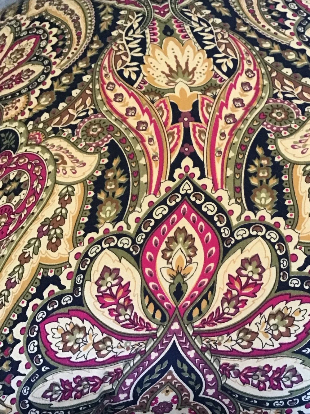 Raymond Waites Designer Paisley Batik Flowers Accent Pillow